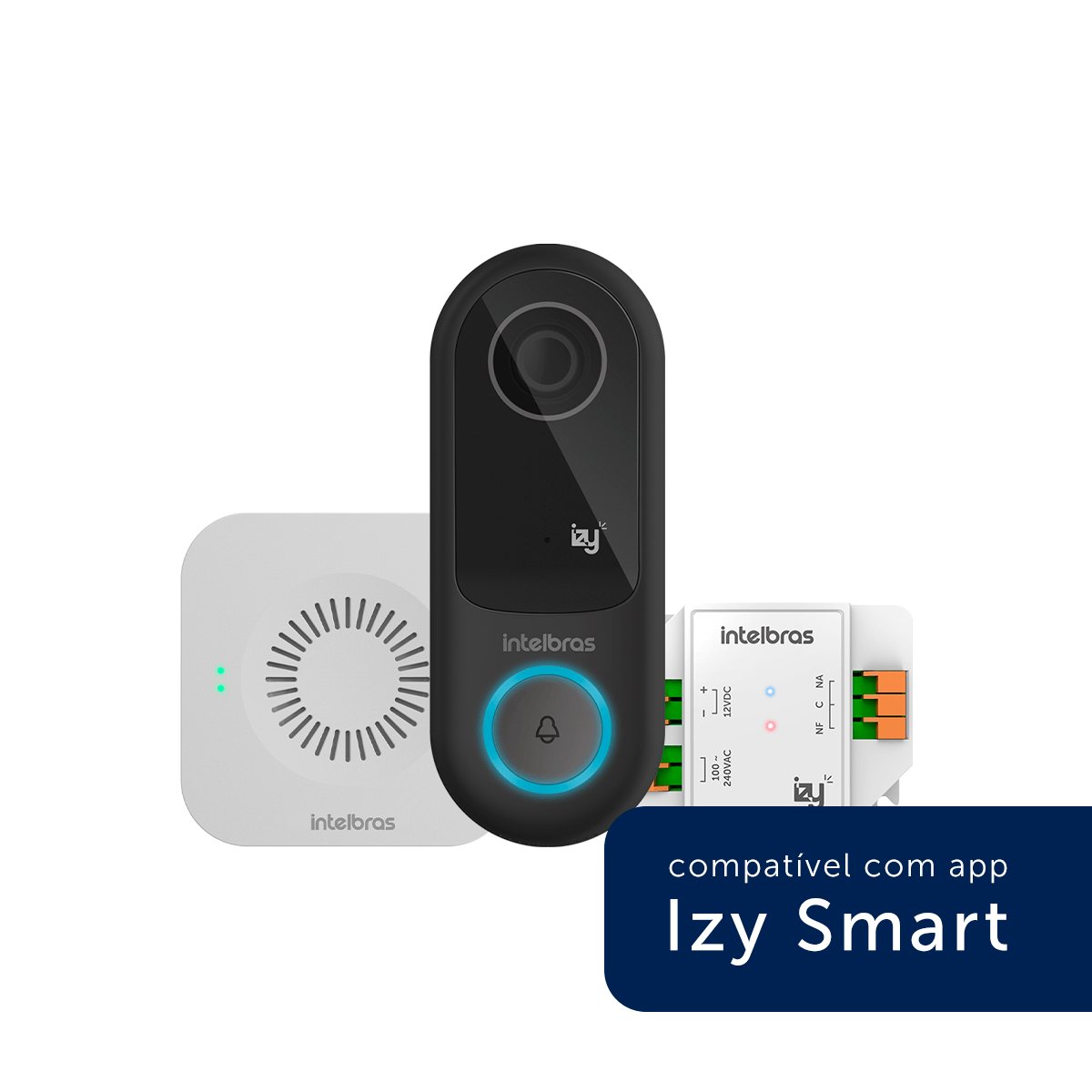 Vídeoporteiro Inteligente Izy Smart IVW 3000+ Preto