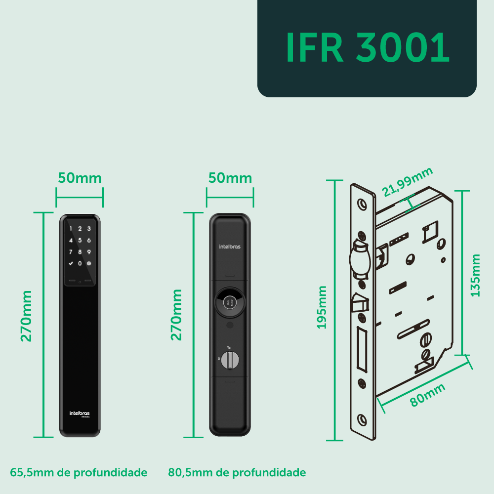 Fechadura Digital Inteligente de Embutir IFR 3001